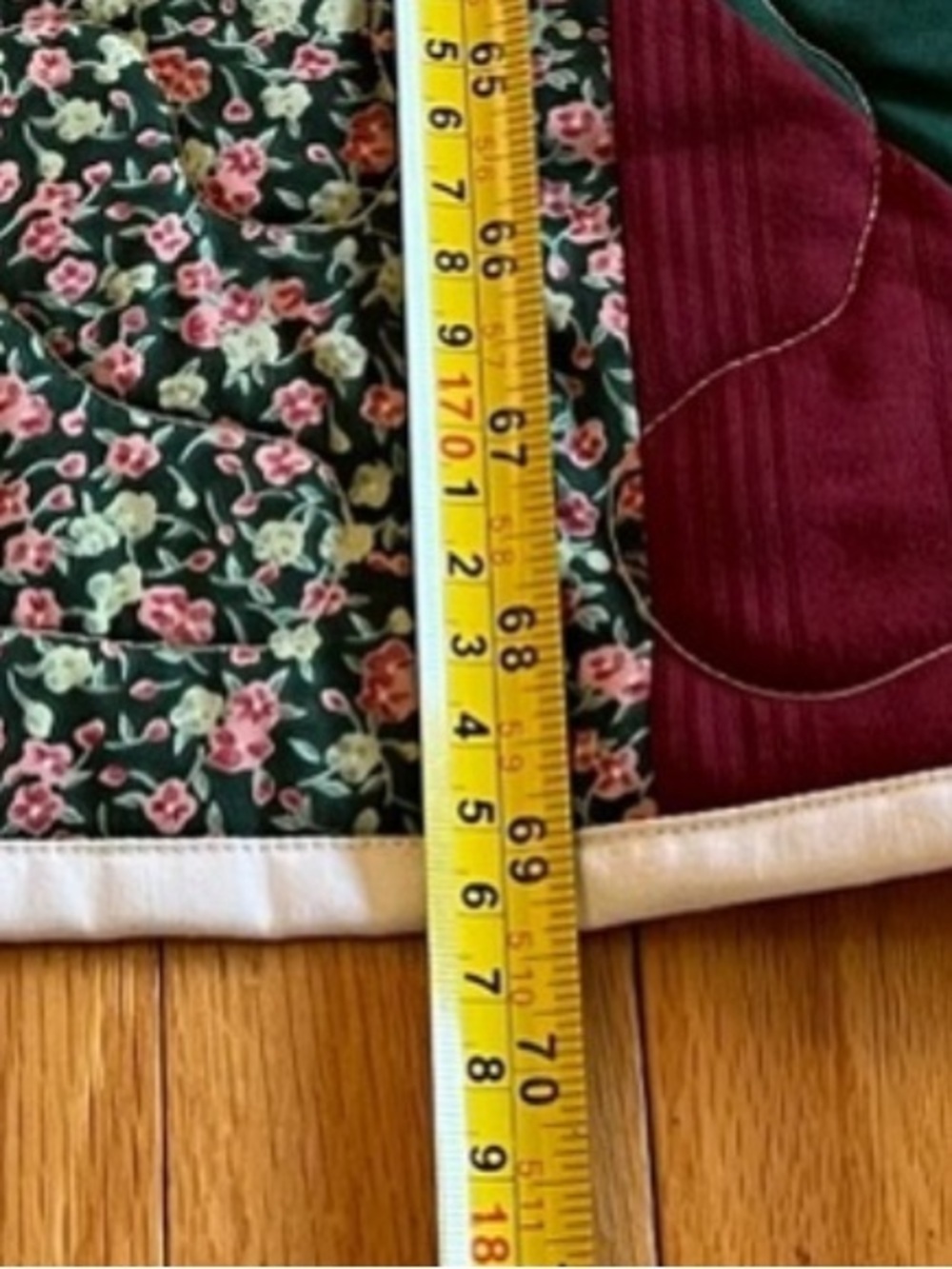 New Handmade Patchwork Quilt. Bedspread or large throw 68x69” Cottagecore - Picture 10 of 10